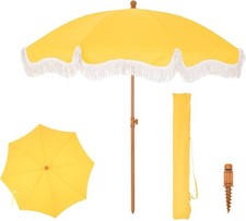 Beach umbrella yellow for sale  SALFORD