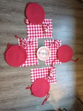 Conjunto de mesa de cozinha temática Campbell's completo com 4 tapetes quadriculados, 4 panos comprar usado  Enviando para Brazil