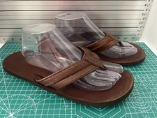 Sandália Tanga Reef Marrom Couro Chinelo Chinelo Sapato Unissex Masculino 11 comprar usado  Enviando para Brazil