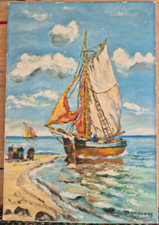 Huile toile voilier d'occasion  Gravigny