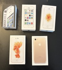 Lote de 5 caixas vazias para iPhone 4, 5s, 6S, SE, 7 + 1 capa de fone de ouvido com fio vazia comprar usado  Enviando para Brazil