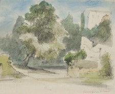 Park der Villa Adriana bei Tivoli, Aquarell Romantik Unbekannt (19.Jhd) comprar usado  Enviando para Brazil