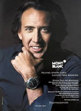 2006 RELÓGIO MONT BLANC Timewalker cronógrafo Nicolas Cage foto IMPRESSÃO ANÚNCIO comprar usado  Enviando para Brazil