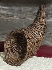 Feito à mão🦃Cone de Cornucópia🌽Chifre de Abundância Colheita Ação de Graças🍂Cesta Natural comprar usado  Enviando para Brazil