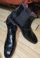 Black leather studded for sale  WIDNES