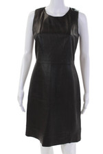 Vestido de couro Banana Republic feminino com zíper nas costas sem mangas gola redonda marrom tamanho 4 comprar usado  Enviando para Brazil