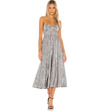 Vestido maxi Lovers & Friends Tanya prata sem alças midi grande festa formatura metálico comprar usado  Enviando para Brazil