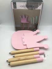 Krzesełko dziecięce Korona-Design Różowe, Drewno Sosna, 28x27x54cm, Meble do pokoju dziecięcego na sprzedaż  PL