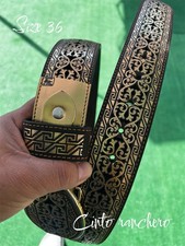 Cinto de Couro Cincelado Corte Laser Cowboy Cinturón Vaquero Cinto Ranchero Tamanho 36 comprar usado  Enviando para Brazil