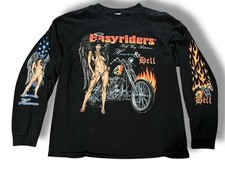Camisa de motociclista manga comprida vintage Easyriders Halfway Between Heaven & Hell GG comprar usado  Enviando para Brazil