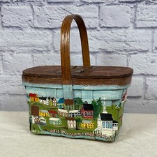 Vtg wood woven for sale  Austin