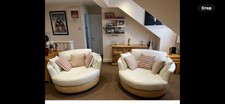 Leather swivel cuddle for sale  HORNCHURCH