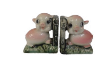 Vintage Japão Little Pink Big Eyed Pigs por Fence Salt Pepper Shaker comprar usado  Enviando para Brazil