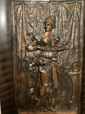 Foto antiga de bronze 3D de mulher BEER ALE WENCH com bandeja de frutas REPOUSSE emoldurada, usado comprar usado  Enviando para Brazil