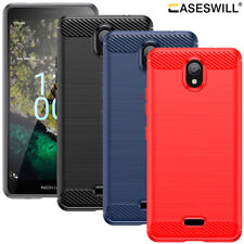 Capa telefone TPU macia fibra de carbono fina + protetor de tela para Nokia C100 comprar usado  Enviando para Brazil