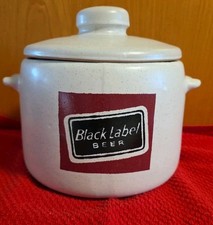 Pote de feijão de cerveja vintage Westbend publicidade etiqueta preta com tampa  comprar usado  Enviando para Brazil