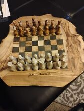  Juego de tablero de ajedrez de madera grande único 15" hecho a mano por Jaxon Carroll  segunda mano  Embacar hacia Argentina