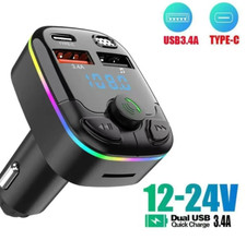 Usado, Bluetooth 5.0 FM Transmitter Car Charger PD Type-C Dual USB MP3 Player Handsfree comprar usado  Enviando para Brazil