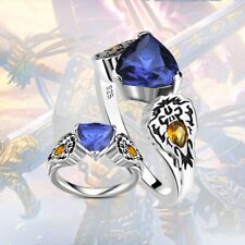 Anel de safira World of Warcraft Alliance Courage Lion prata esterlina 925 WOW comprar usado  Enviando para Brazil