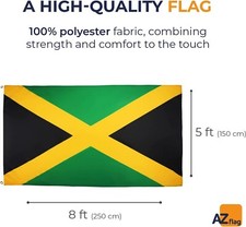 Banner de malha 5x8 pés Jamaica Rough Tex 5'x8' tecido 100D - BANDEIRA AZ comprar usado  Enviando para Brazil