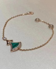 Pulseira BVLGARI DIVAS 'DREAM ouro rosa diamante malaquita comprar usado  Enviando para Brazil