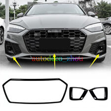 Quadro de grade frontal preto brilhante + quadro de luz de neblina firme para AUDI A5 S5 2021-2023 comprar usado  Enviando para Brazil
