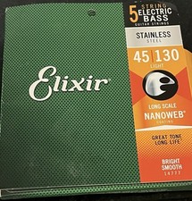 Usado, Picadas de baixo elétrico Elixir 5 cordas. Aço inoxidável. Escala longa. NANOWEB. comprar usado  Enviando para Brazil