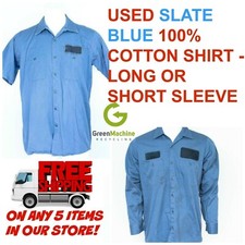 Camisas de trabalho usadas 100% algodão AZUL ARDÓSIA Cintas, Redkap, Unifirst, G&K comprar usado  Enviando para Brazil