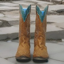 Botas Matisse Cimmaron Western Cowboy Coastal CowGirl turquesa bronzeada tamanho 9,5M comprar usado  Enviando para Brazil