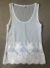 Usado, Camiseta regata BANANA REPUBLIC marfim transparente fina elástica e bordada nova sem etiquetas feminina P comprar usado  Enviando para Brazil