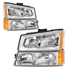 Faróis para 2003-2006 Chevy Silverado Avalanche cromados + lâmpadas de sinalização para-choque comprar usado  Enviando para Brazil