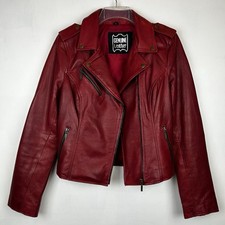 Usado, Jaqueta de Moto Feminina de Couro Genuíno L Vermelha Motociclista Y2K Retro Motocicleta Leia comprar usado  Enviando para Brazil