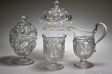 Conjunto de mesa c 1860s GOTHIC AKA KAWARTHA por Union Glass Co. sílex incolor 4 peças comprar usado  Enviando para Brazil