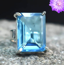 Anel de joias feito à mão de prata esterlina 925 pedra preciosa topázio azul suíço todos os tamanhos comprar usado  Enviando para Brazil
