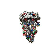 Usado, Broche floral lírio metal vintage década de 1930 Art Deco tcheco salada pote comprar usado  Enviando para Brazil