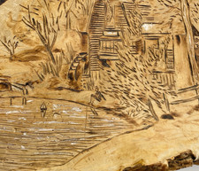 Wood carved scene for sale  Barton