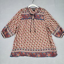 Blusa Lucky Brand Feminina Tamanho 1X Multicolorida Floral Boêmia Hippie Chic 100% Rayon comprar usado  Enviando para Brazil