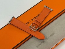 Pulseira de couro Hermes Apple Watch laranja tour duplo 49mm 46mm 45mm 44mm comprar usado  Enviando para Brazil