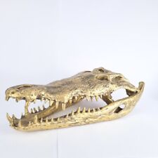 grande crânio de crocodilo sólido 100% latão grande decoração pesada deslumbrante 50cm, usado comprar usado  Enviando para Brazil