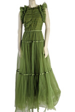 Usado, Vestido maxi baile H&M Conscious exclusivo verde tule babado tamanho 4 comprar usado  Enviando para Brazil