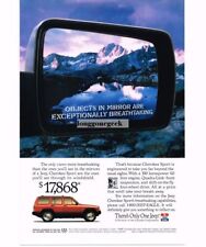 1994 Jeep Vermelho CHEROKEE SPORT Montanhas em Espelho Lateral Impressão Vintage Anúncio, usado comprar usado  Enviando para Brazil
