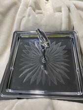 Antigo meados do século moderno década de 1960 metal Hellerware bandeja de broca de maré cromada. Feito nos EUA comprar usado  Enviando para Brazil