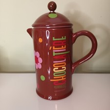 Brown floral chocolatiere for sale  BIGGLESWADE