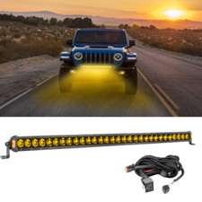 Barra de luz de trabalho LED âmbar 30 polegadas linha única ponto inundação offroad RAM 4WD+ DT fiação comprar usado  Enviando para Brazil