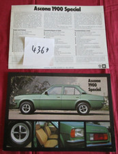 N°4367 /  OPEL Ascona 1900 spécial prospectus suisse en francais  1978 ? na sprzedaż  Wysyłka do Poland