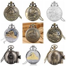 Usado, Steampunk Design Exclusivo de Trem Relógio de Bolso de Quartzo Presentes para Homens Mulheres comprar usado  Enviando para Brazil