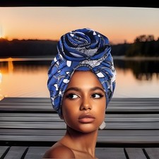 Envoltório de cabeça turbante estampa africana boho chique | Boné forrado de cetim pré-amarrado 4 cores comprar usado  Enviando para Brazil