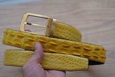 Cinto Masculino de Couro com Estampa de Crocodilo Jacaré Amarelo W 1,3 Polegadas comprar usado  Enviando para Brazil