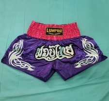SHORTS MUAY THAI LUTA KICK BOXE MMA ROXO COR VIOLETA LUMPINI TAMANHO L CETIM, usado comprar usado  Enviando para Brazil