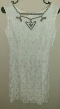 VESTIDO VINTAGE MA CHERIE ALTA COSTURA LINDO BRANCO COM ZÍPER FRISADO TAMANHO 38 comprar usado  Enviando para Brazil